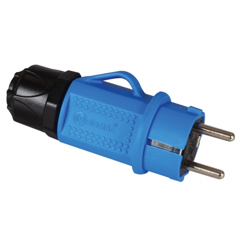 1x16A / IP 44 - Vidlice, modrá, vývodka