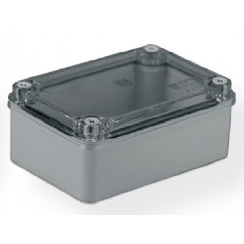 Krabice 120x80x50 mm, bez průchodek, IP 65, trasparentní víko