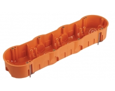 Krabice do sádrokartonu čtyřnásobná, oranžová, se šroub...