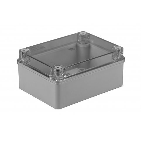 Krabice 150x110x70 mm, bez průchodek, IP 65, transparentní víko