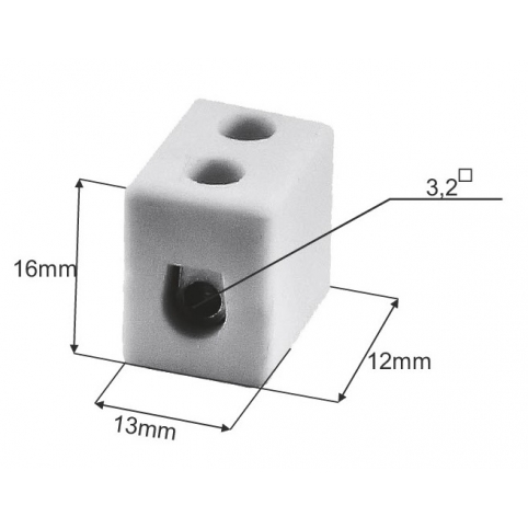 Porcelánová bloková svorka 1P - 4 mm2