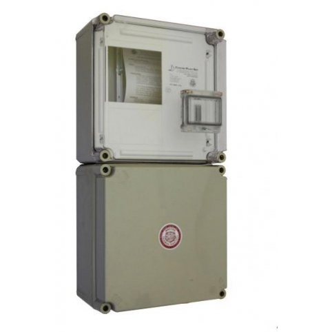 Box pro jednofázový elektroměr, příprava + 4 modulové okénko (300x300x170 mm) + box (300x300x170 mm)