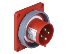 4x32A / IP 67 - Vestavná přívodka, rovná, příruba 83x90...