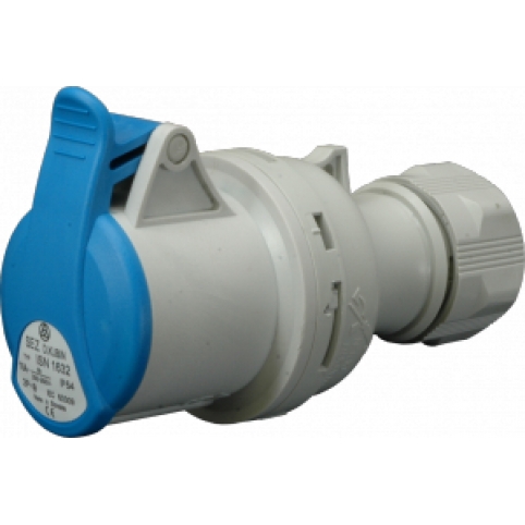 Spojovací zásuvka 500 V, IP 44, 16 A, 4-pól