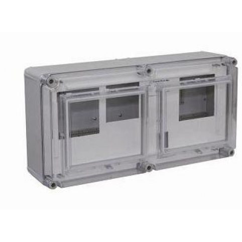 Box pro 2x jednovázový elektroměr, 300x600x170 mm, příprava - montáž na šířku - zakázková produkce