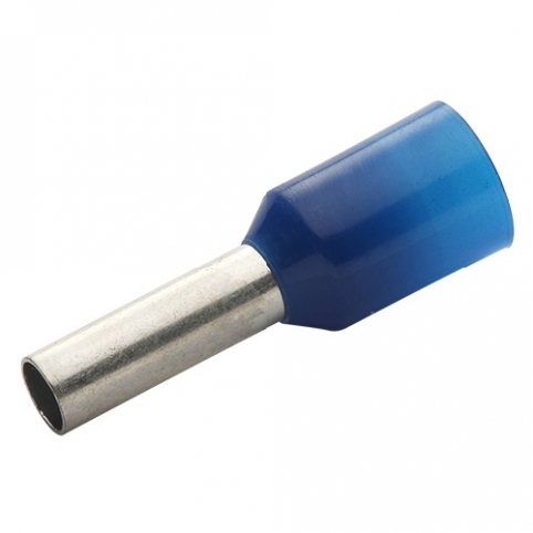 Kabelová dutinka lisovací, jednoduchá, izolovaná - modrá, průřez vodiče 2,5 mm2, délka bez izolace 12 mm