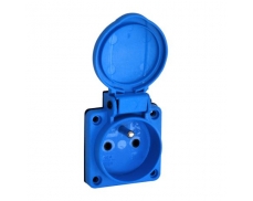 1x16A / IP 54 - Vestavná zásuvka, 230 V, modrá