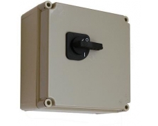 Box s vačkovým spínačem - hlavní vypínač 300x300x170 mm, svorkovnice 3P, PE, N na montážní desce