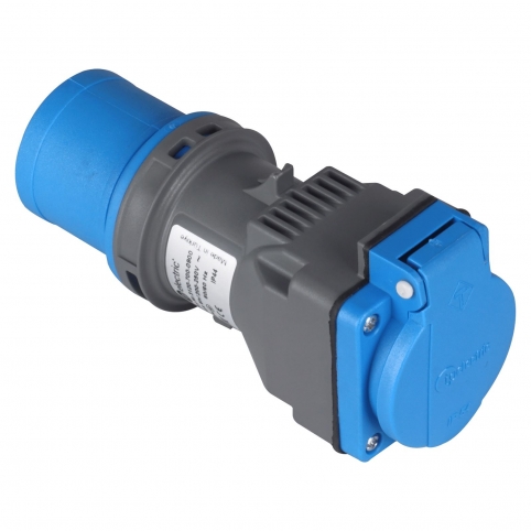 3x16A / IP 44 - Adaptér z vidlice 3x16 A na francouzskou zásuvku 250 V