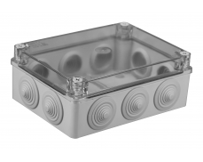 Krabice 190x140x70 mm, 10 kruhových průchodek, IP 65, t...