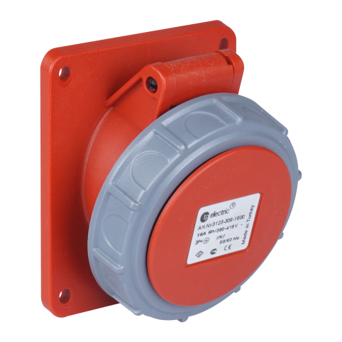 4x16A / IP 67 - Vestavná zásuvka, úhlová, Quick Connect