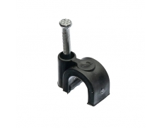 Natloukací kabelová příchytka, černá, pro kulaté kabely...